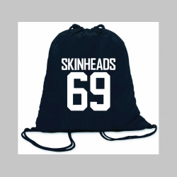 Skinhead 69 Punks not Dead  ľahký sťahovací batoh / vak s čiernou šnúrkou, 100% bavlna 100 g/m2, rozmery cca. 37 x 41 cm